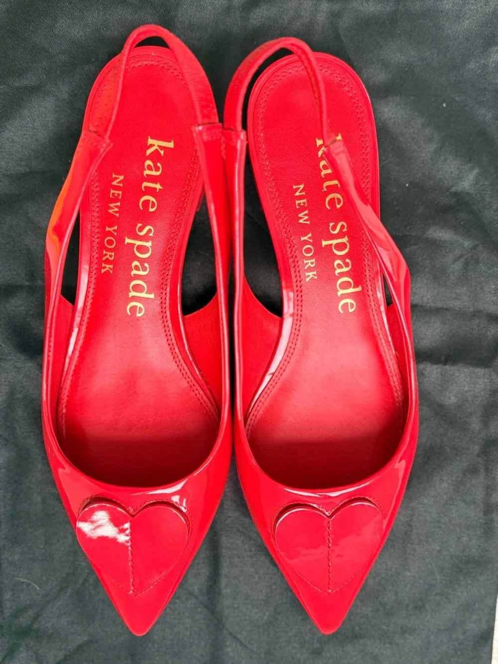 Kate Spade Red Patent Pointed Slingback Flats